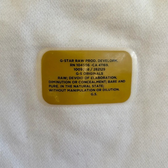 G-Star Raw Cropped Graphic Sweatshirt in White, SZ S LIKE NEW - Picture 10 of 12